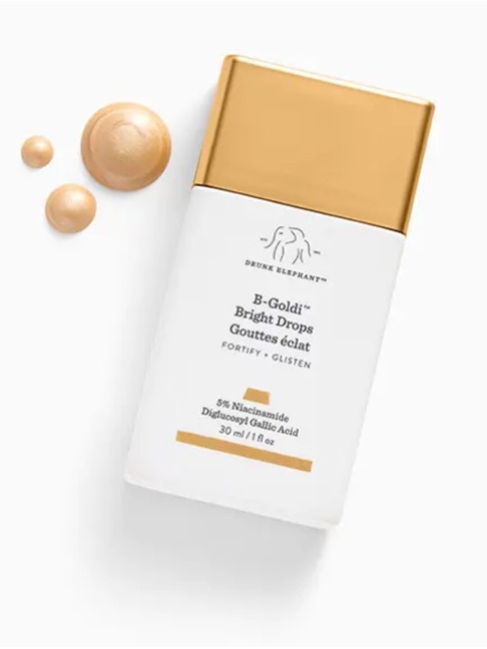 Drunk Elephant B-Goldi Bright Drops — Gold, White